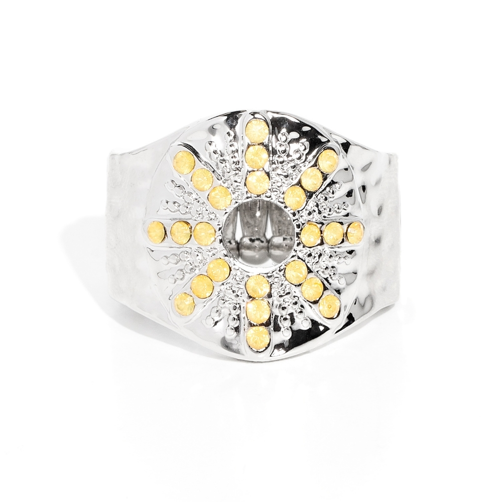 Stylish Sunbeams Yellow Ring Gorgeous  😍 Stretchy Silver Band